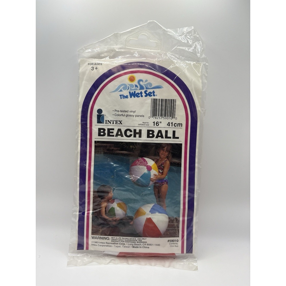 Intex #59020 Vintage 1997 16" Beach Ball Inflatable Pool Toy NOS
